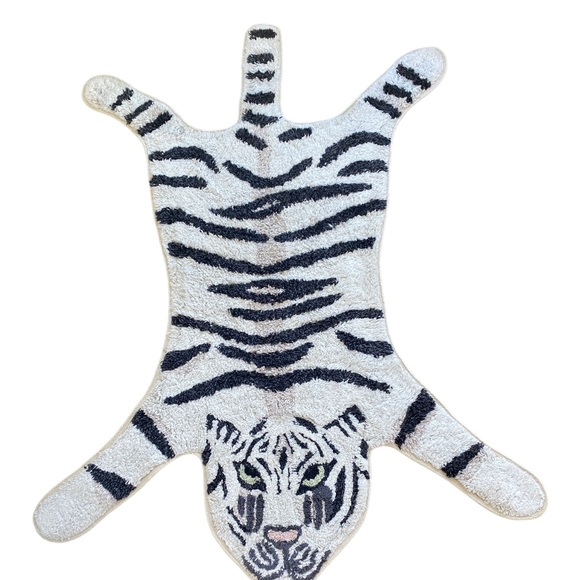 Urban Outfitters Bath Urban Outfitters White Tiger Bath Mat 35 X 48